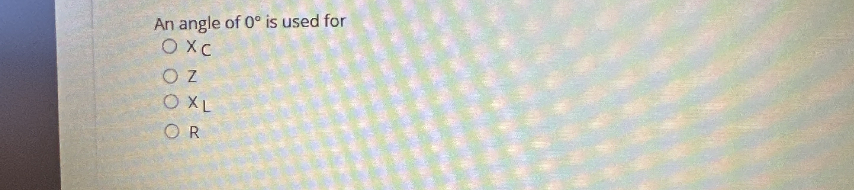 An angle of 0 is used for x C Z x L R
