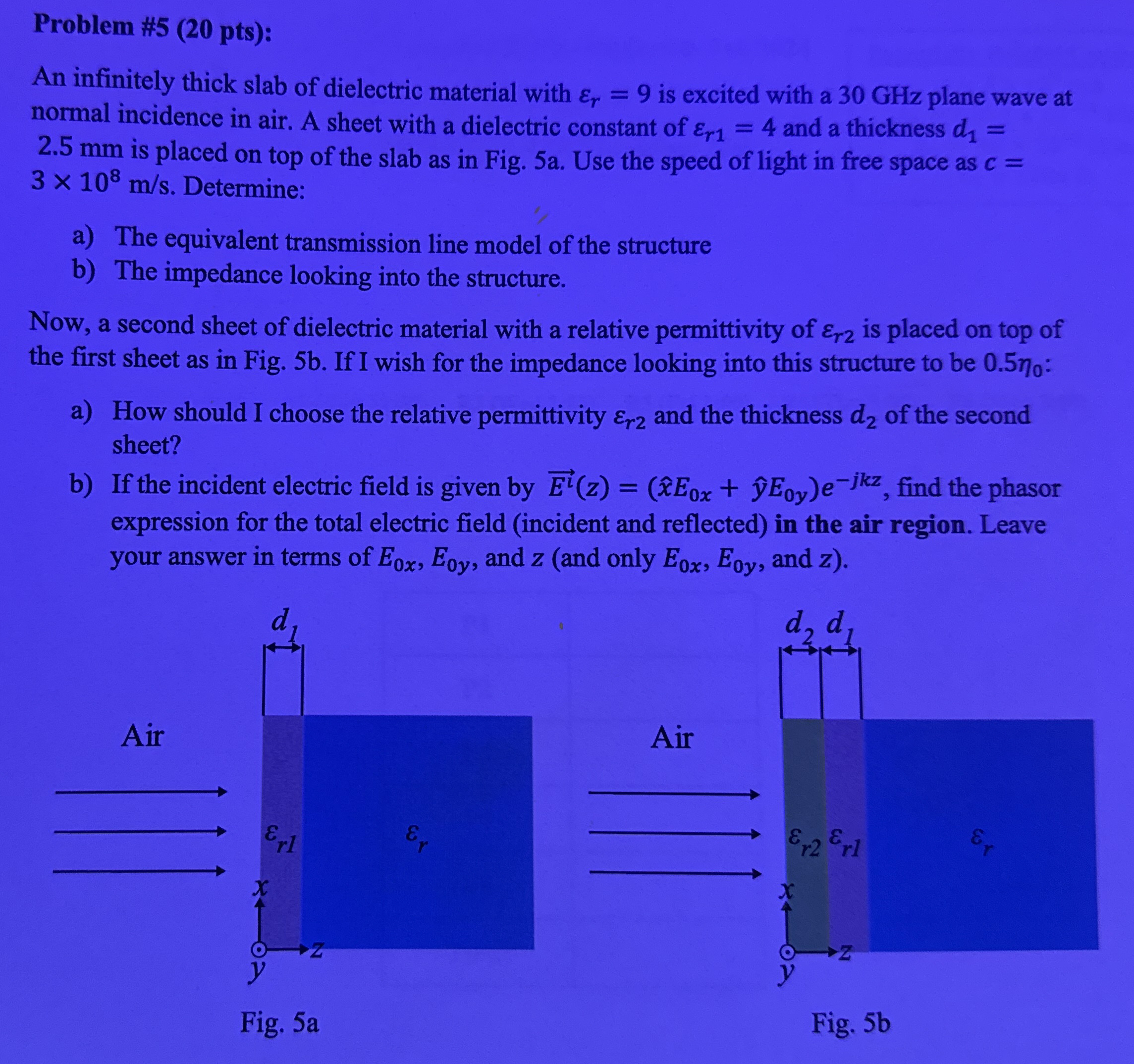 Problem # 5 ( 2 0 pts ) : An infinitely thick