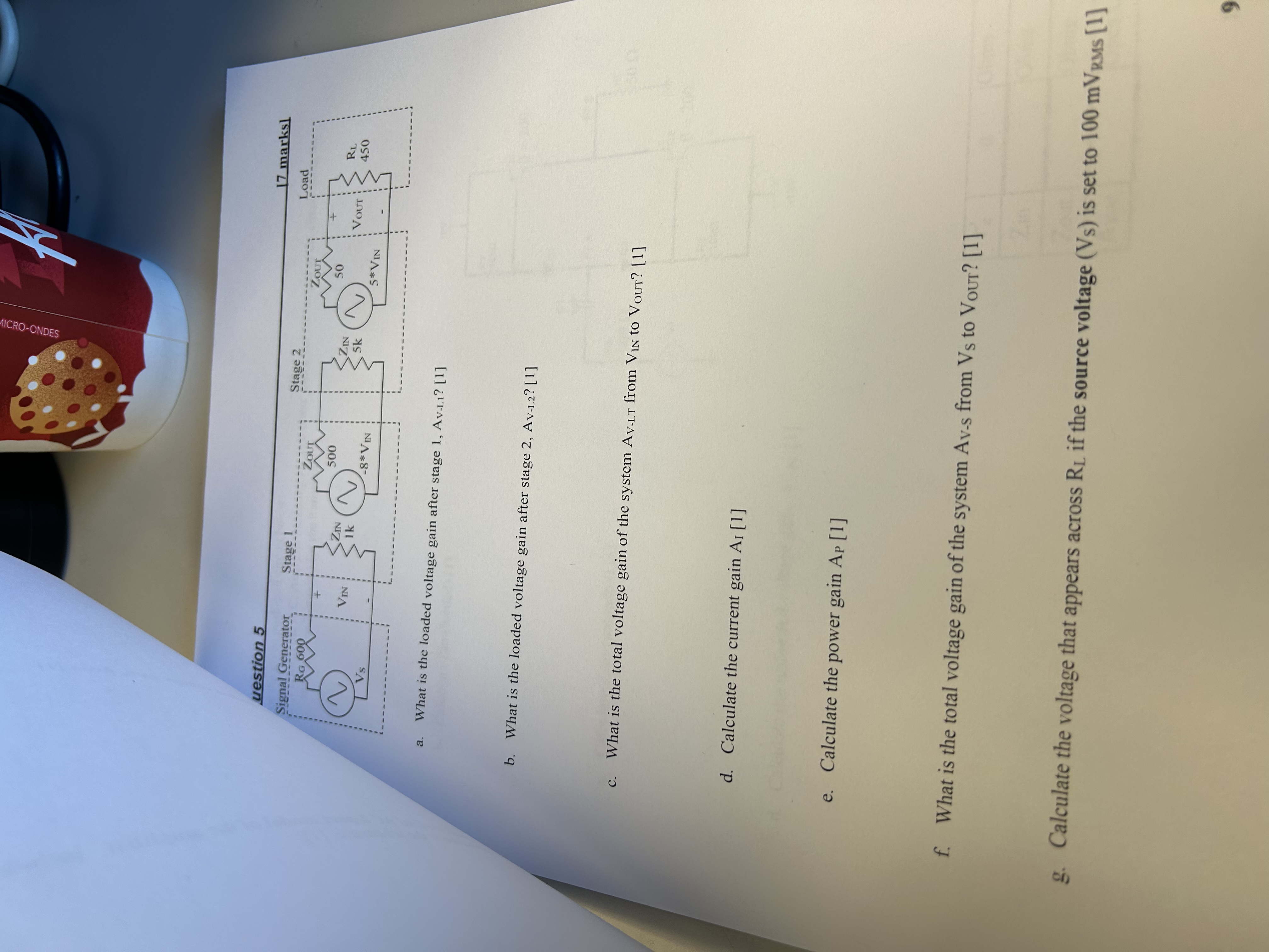b . What is the loaded voltage gain after stage 2
