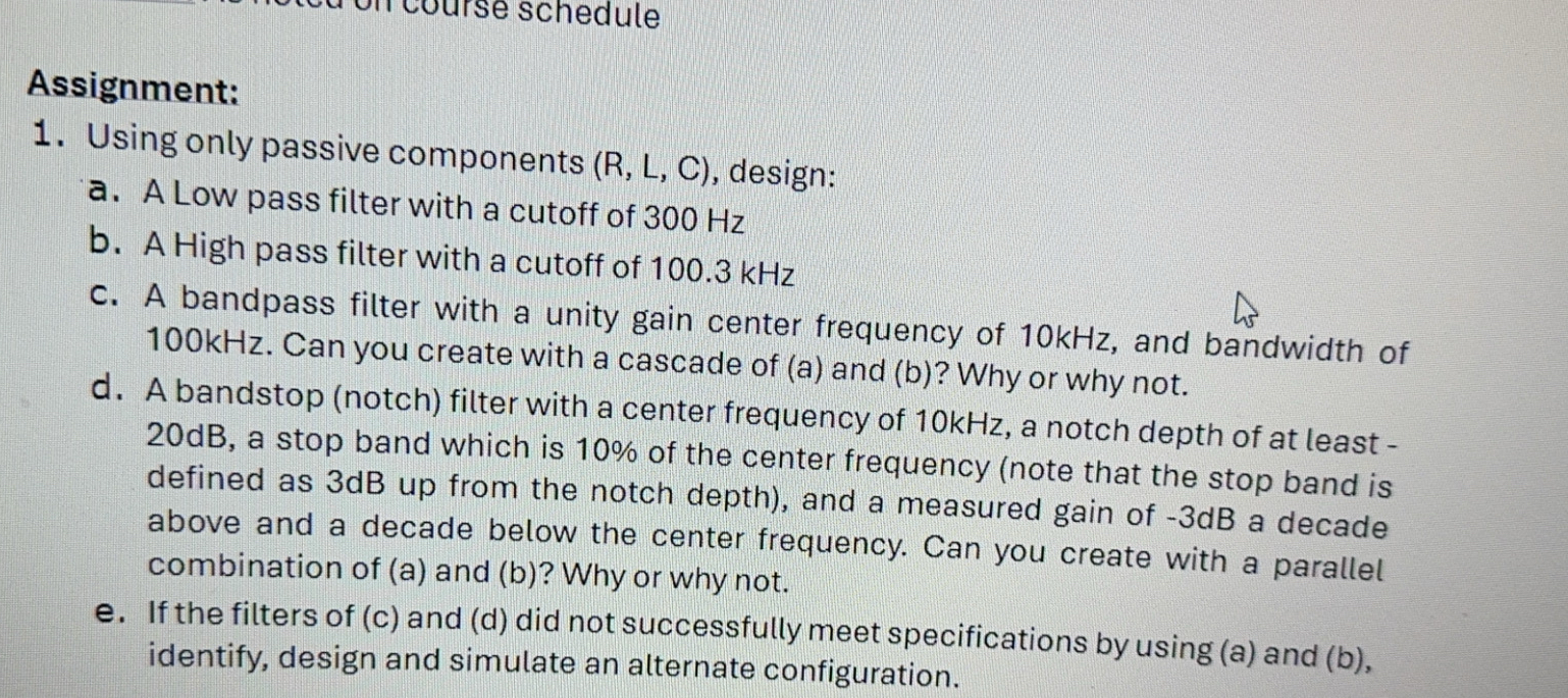 Using only passive components ( R , L , C ) ,