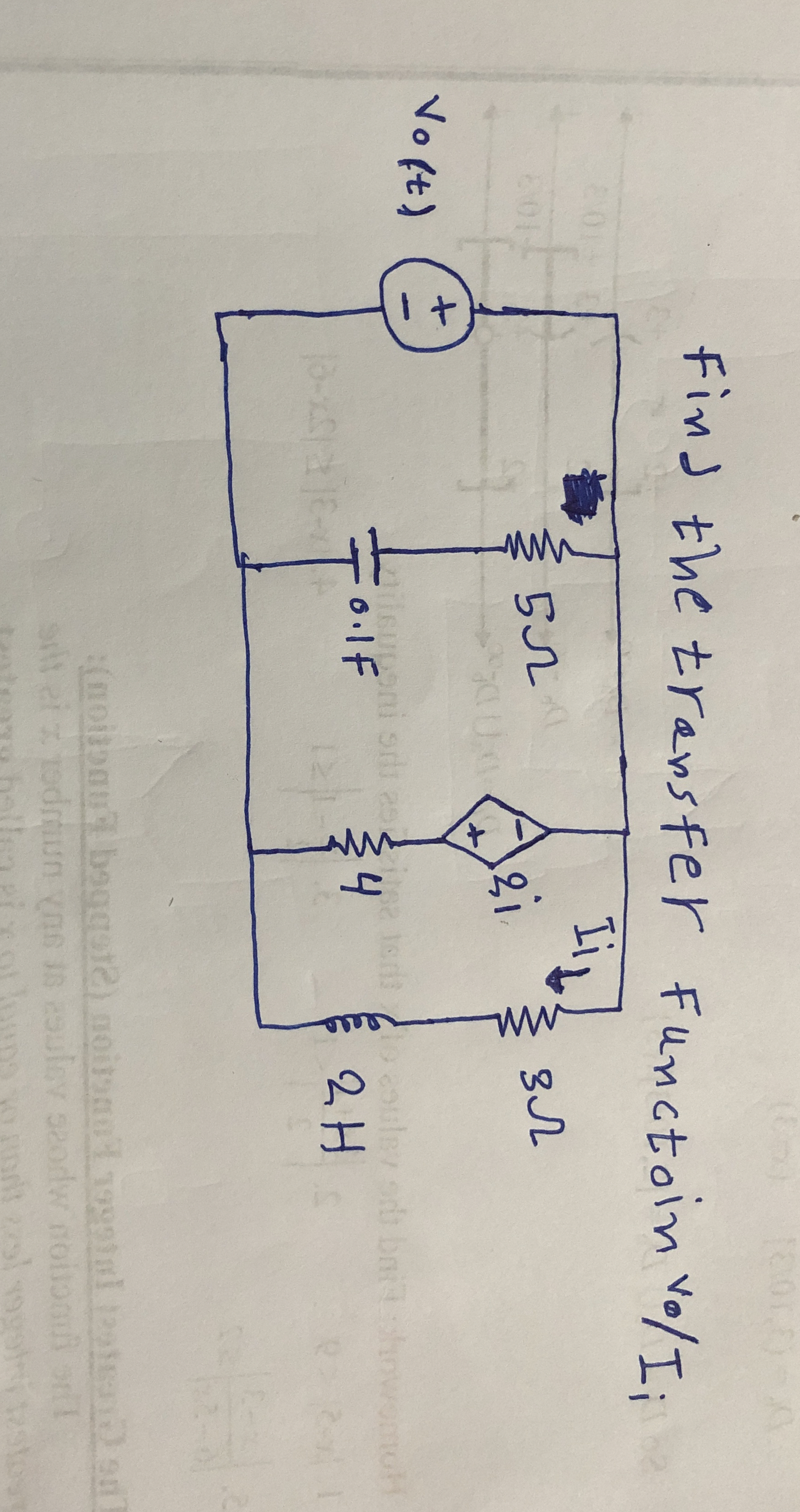 Find the transfer functoin v 0 I i . in detail