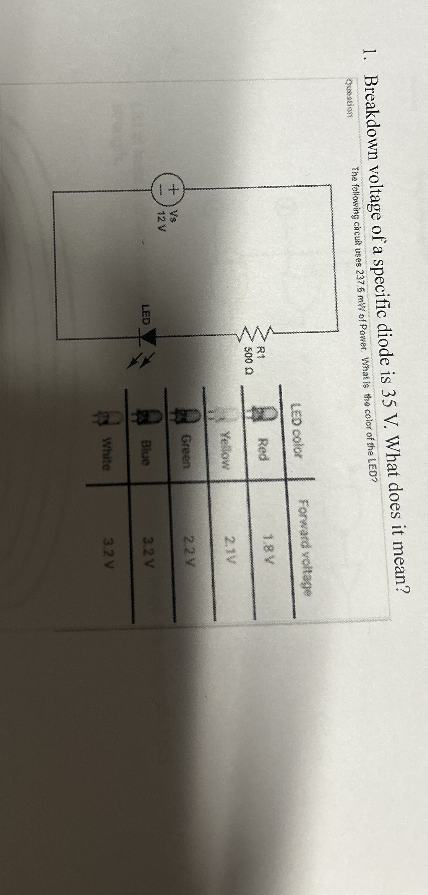Breakdown voltage of a specific diode is 3 5 V .