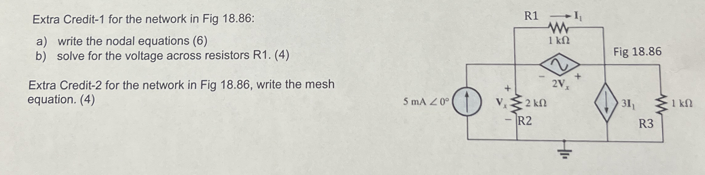Extra Credit - 1 for the network in Fig 1 8 . 8 6