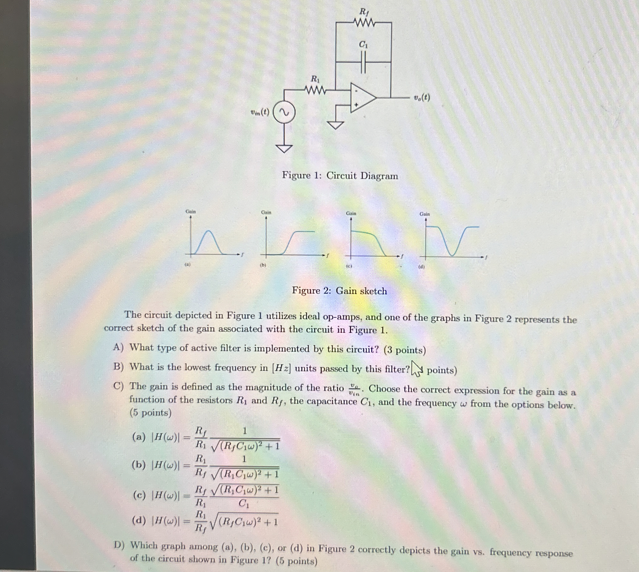Figure 1 : Circuit Diagram Figure 2 : Gain sketch