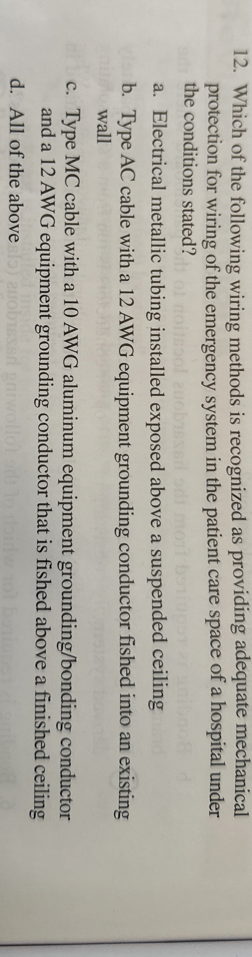 Which of the following wiring methods is