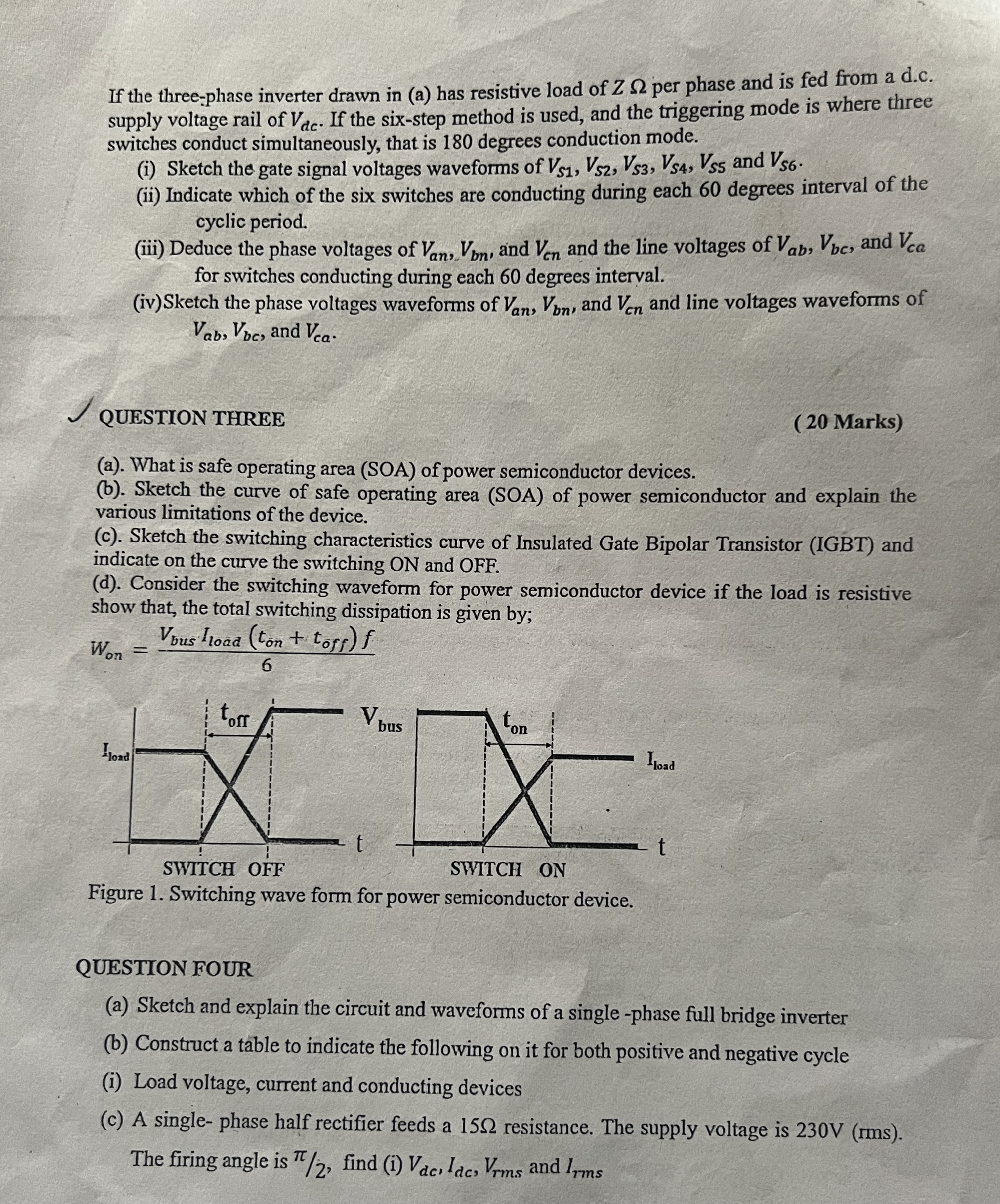If the three - phase inverter drawn in ( a ) has