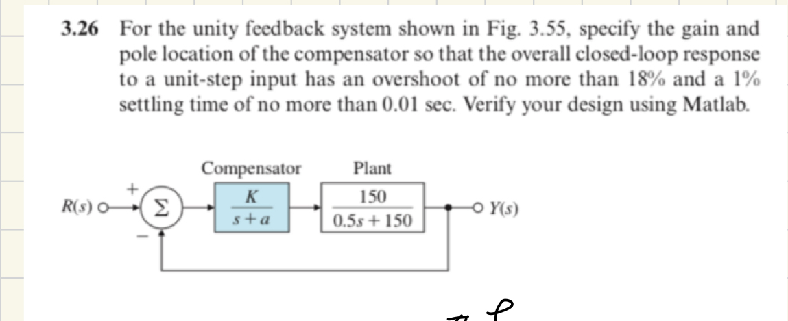 3 . 2 6 For the unity feedback system shown in