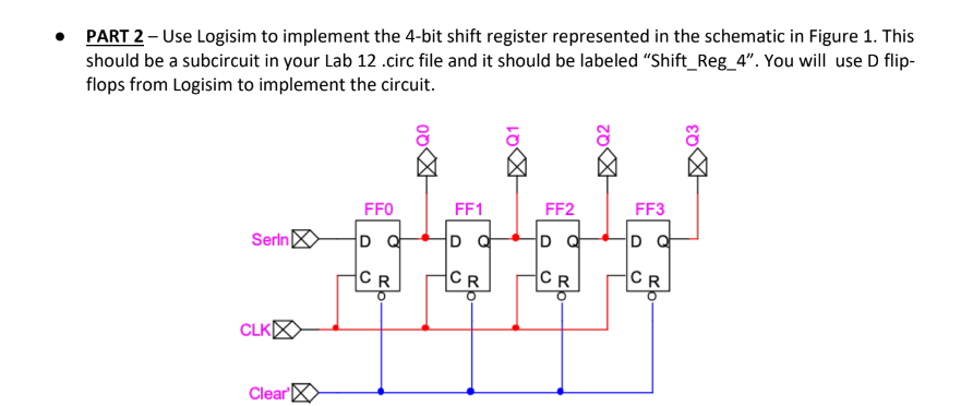 - \ ( \ quad \ ) PART 2 - Use Logisim to