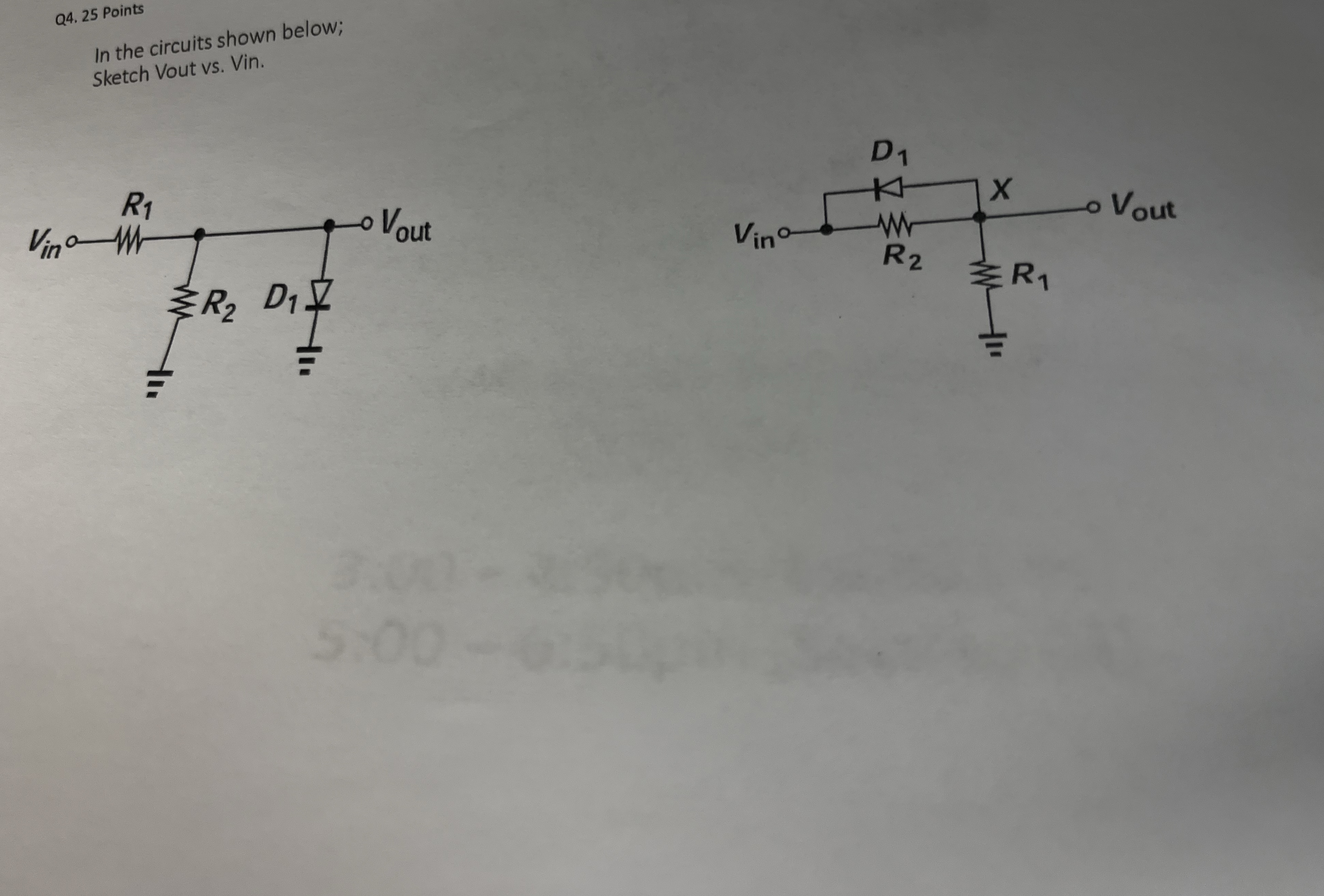 Q 4 . 2 5 Points In the circuits shown below;