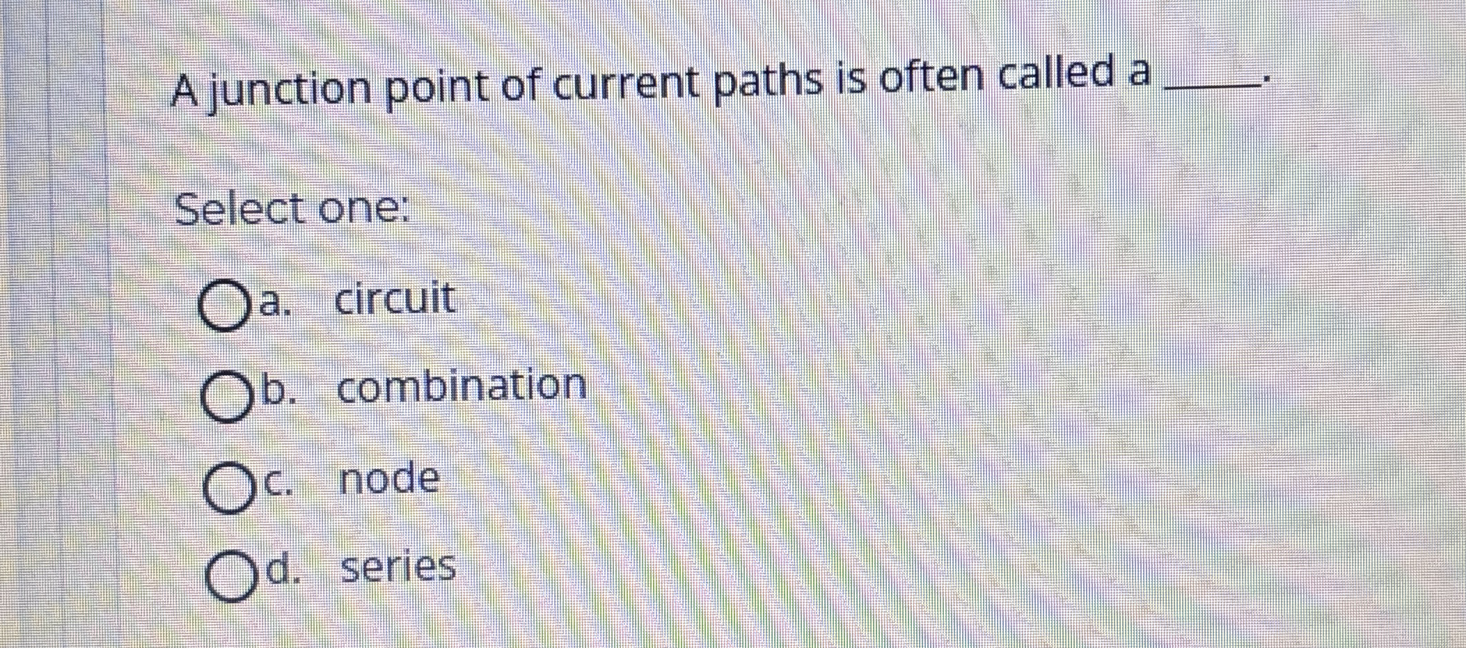 A junction point of current paths is often called