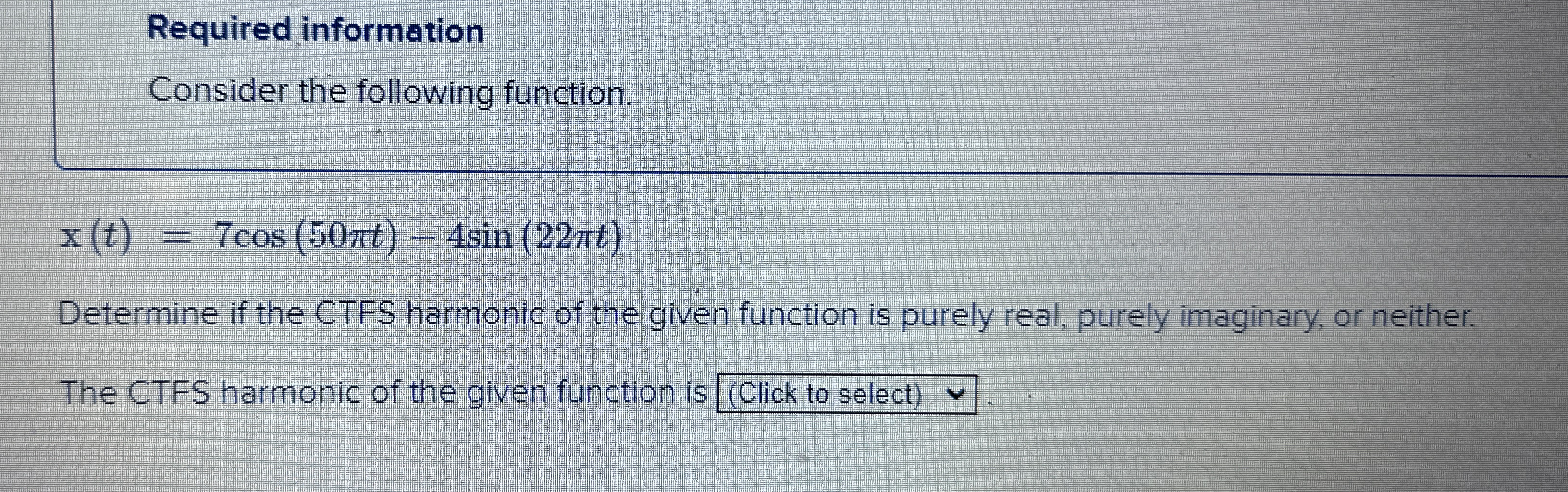 Required information Consider the following