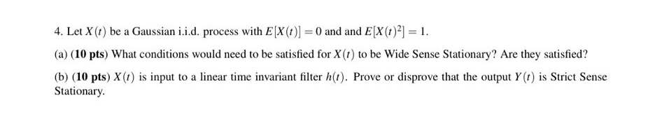 Let x ( t ) be a Gaussian i . i . d . process