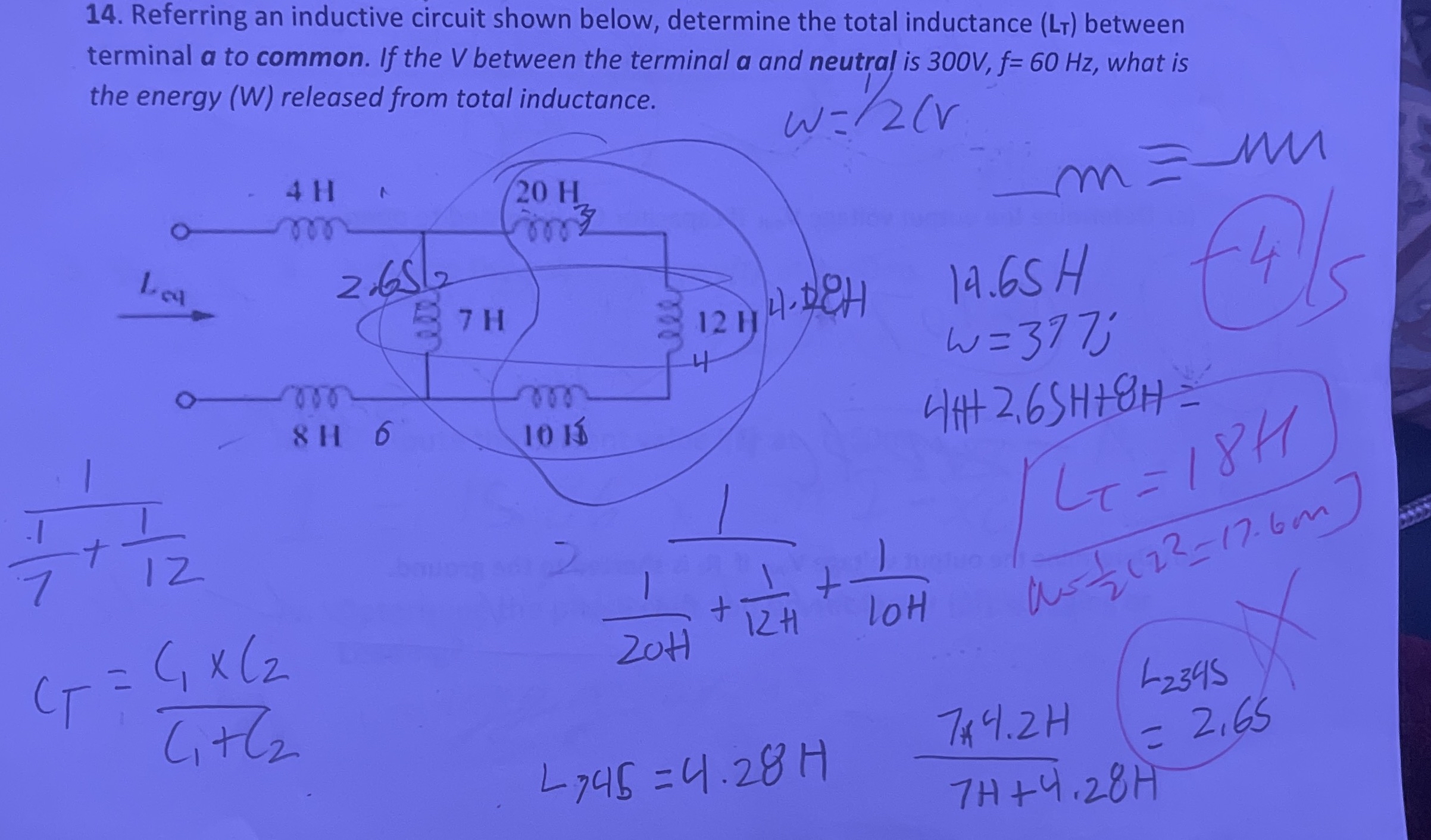 Referring an inductive circuit shown below,