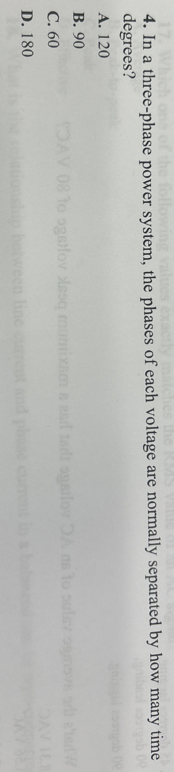 In a three - phase power system, the phases of