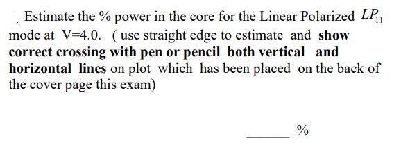 Estimate the \ % power in the core for the Linear
