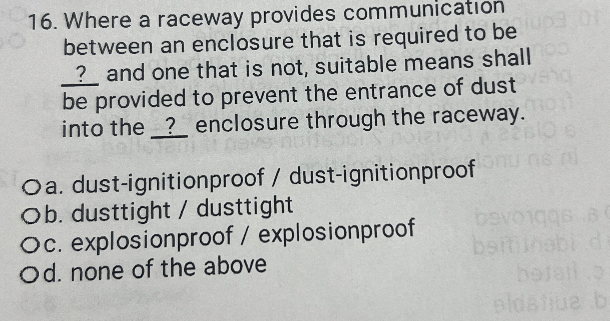 Where a raceway provides communication between an