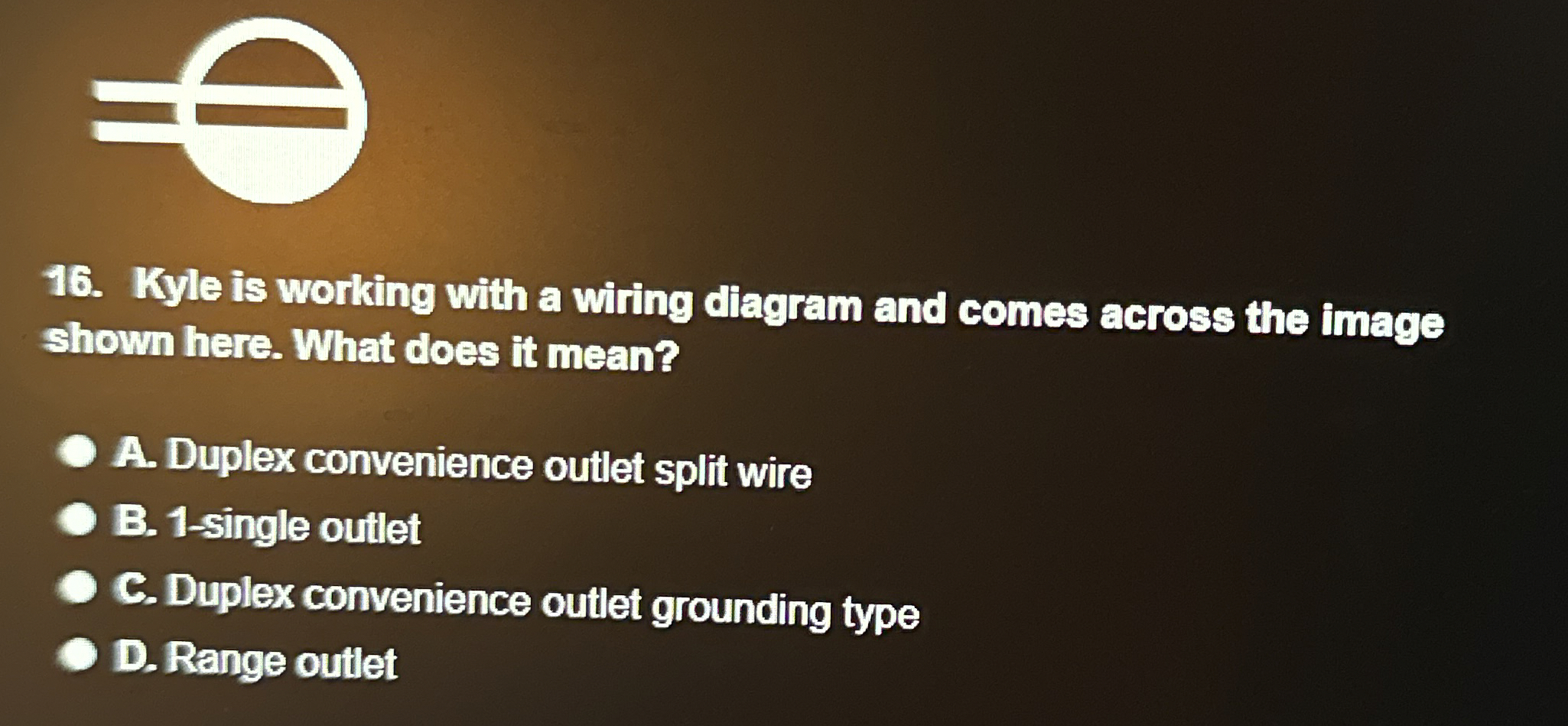 Kyle is working with a wiring diagram and comes