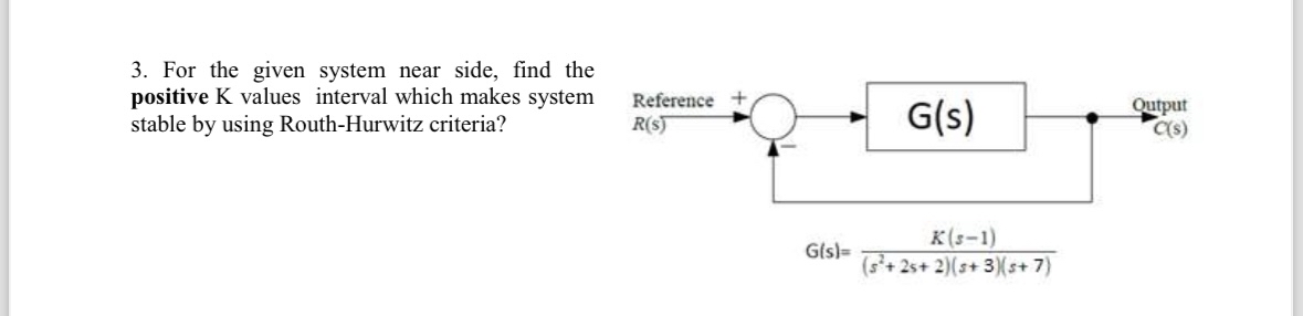 For the given system near side, find the positive