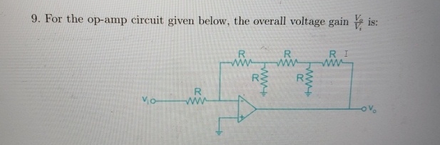 For the op - amp circuit given below, the overall
