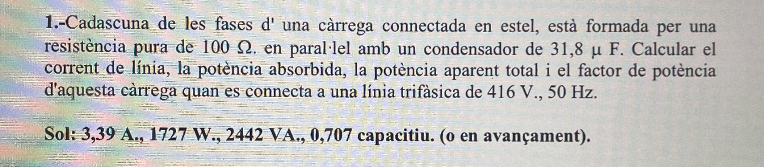 1 . - Cadascuna de les fase d ' una c rrega