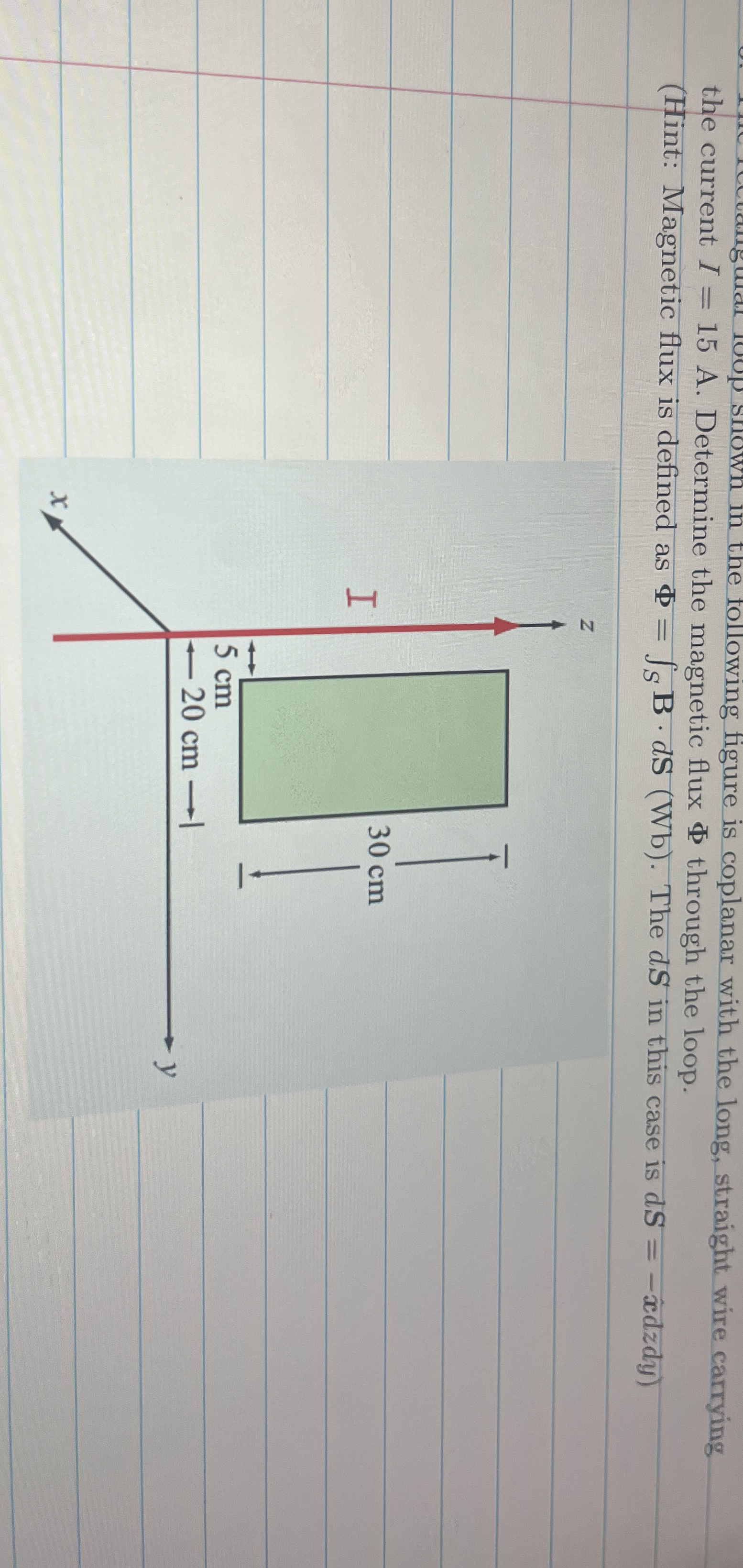 the current I = 1 5 A . Determine thowing figure