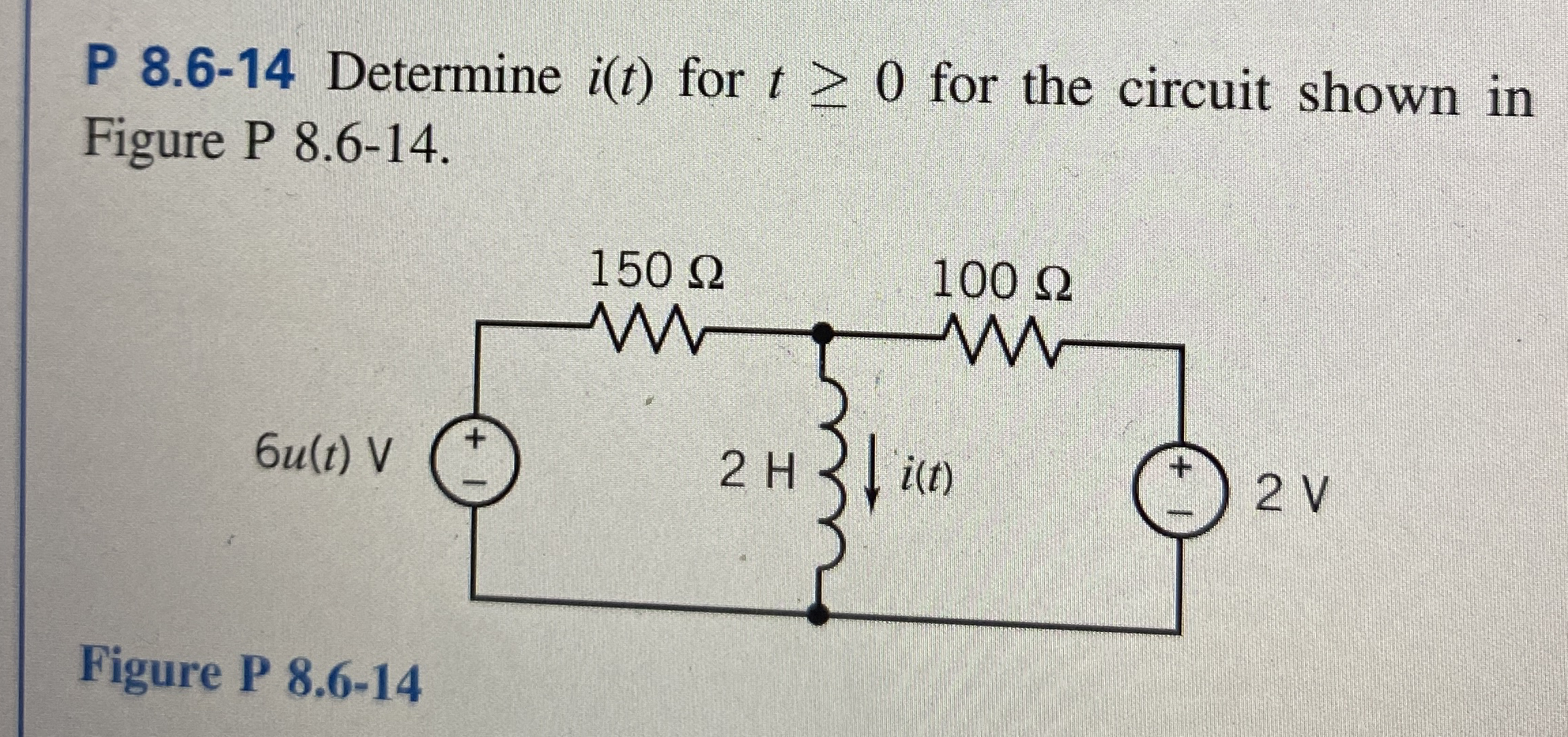 P 8 . 6 - 1 4 Determine i ( t ) for t 0 for the