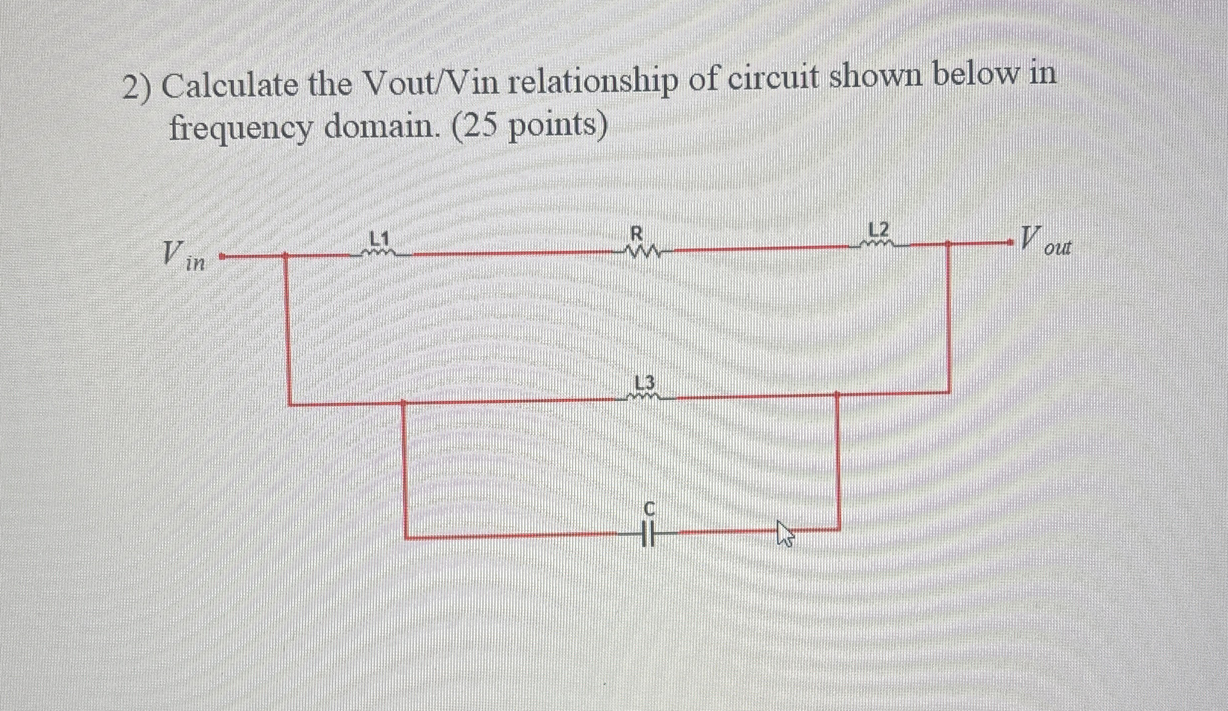 Calculate the Vout / Vin relationship of circuit