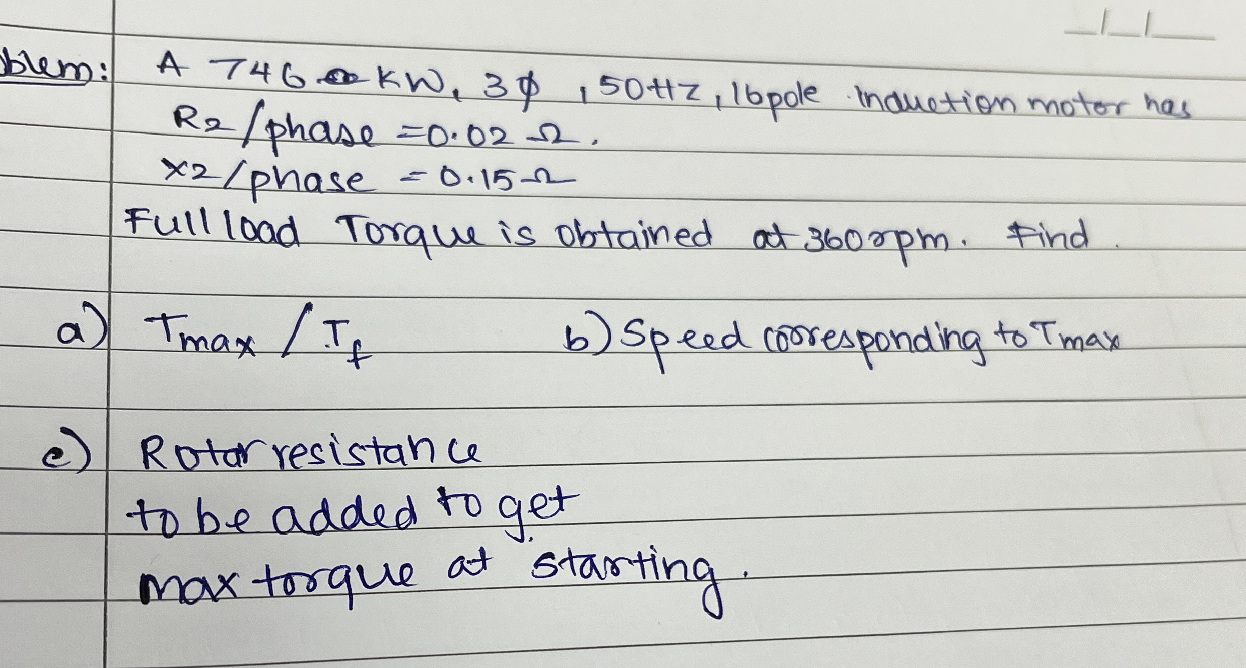 blem: A 7 4 6 k W , 3 , 5 0 H z , 1 6 pole