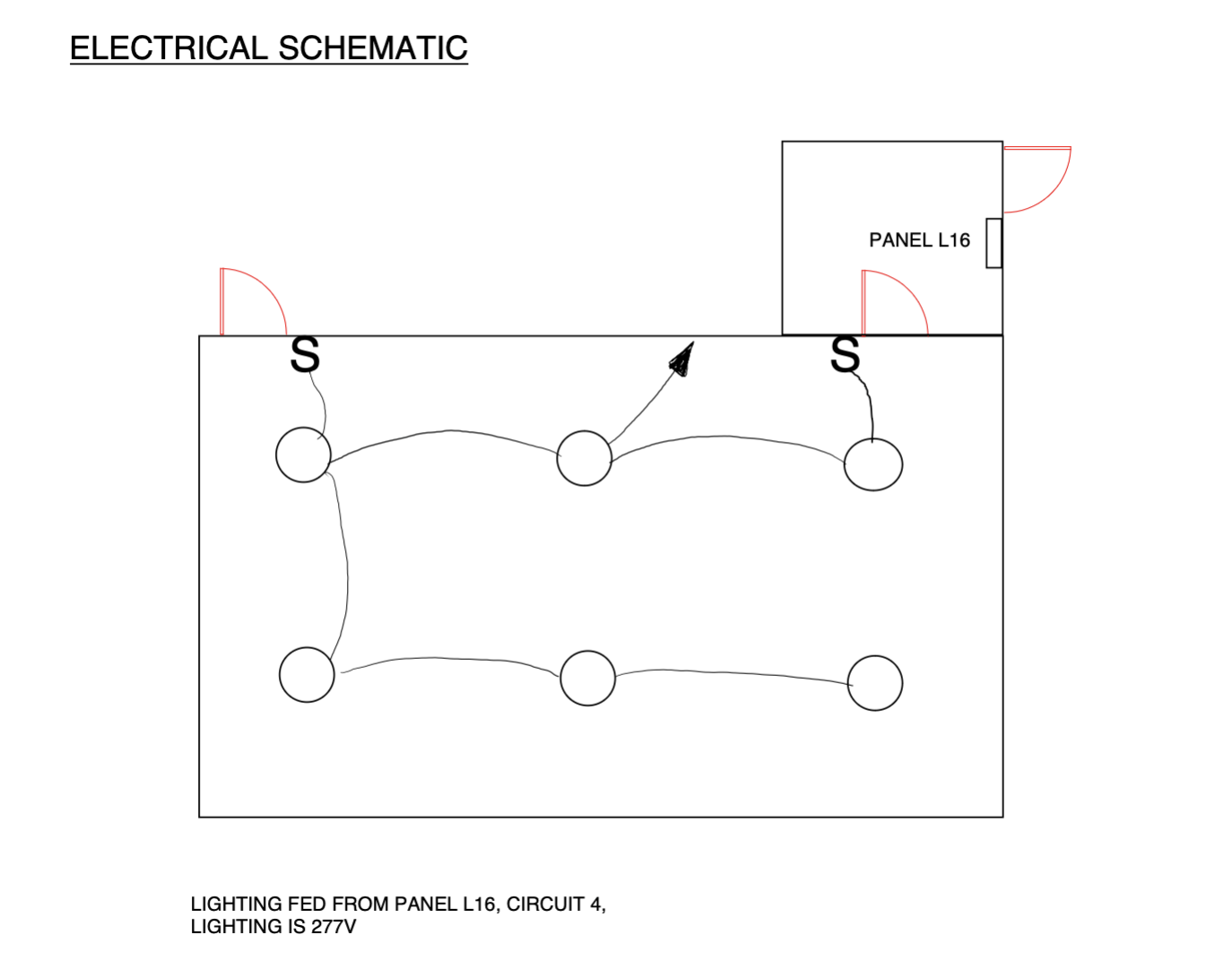 ELECTRICAL SCHEMATIC LIGHTING FED FROM PANEL L 1