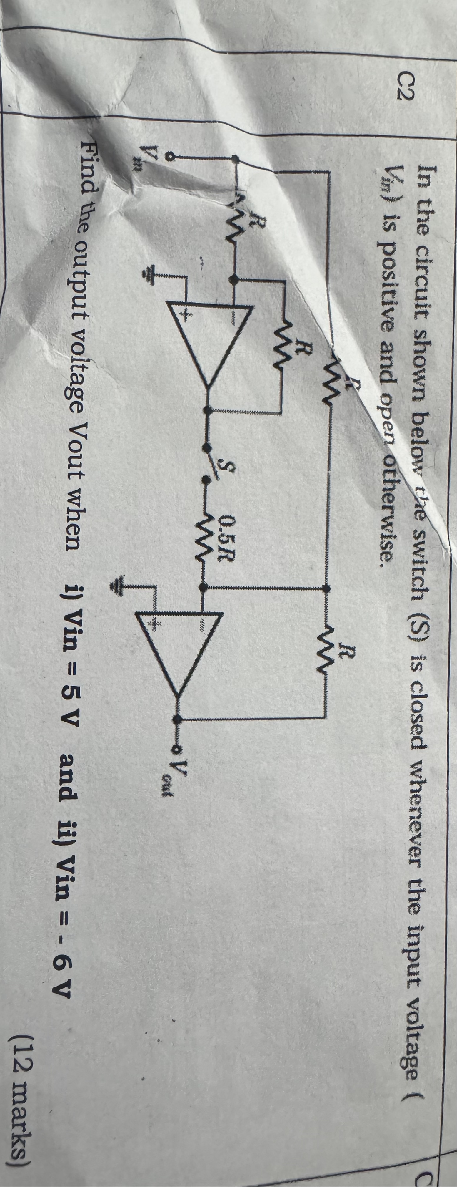 In the circuit shown below the switch ( S ) is