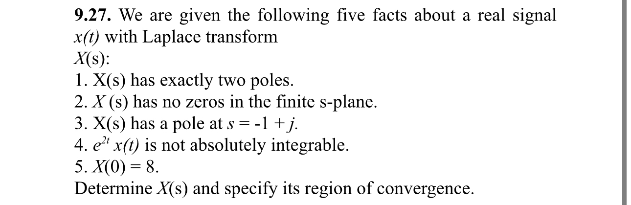 9 . 2 7 . We are given the following five facts