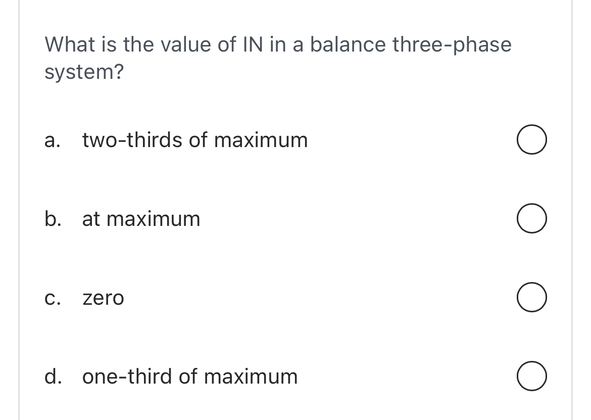 What is the value of IN in a balance three -