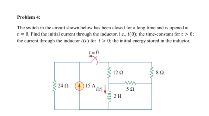 Problem 4 : The switch in the circuit shown below