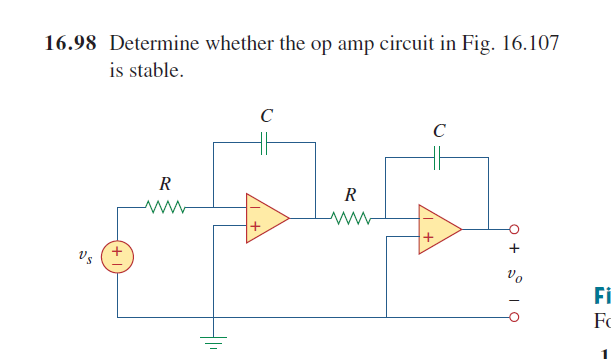 1 6 . 9 8 Determine whether the op amp circuit in