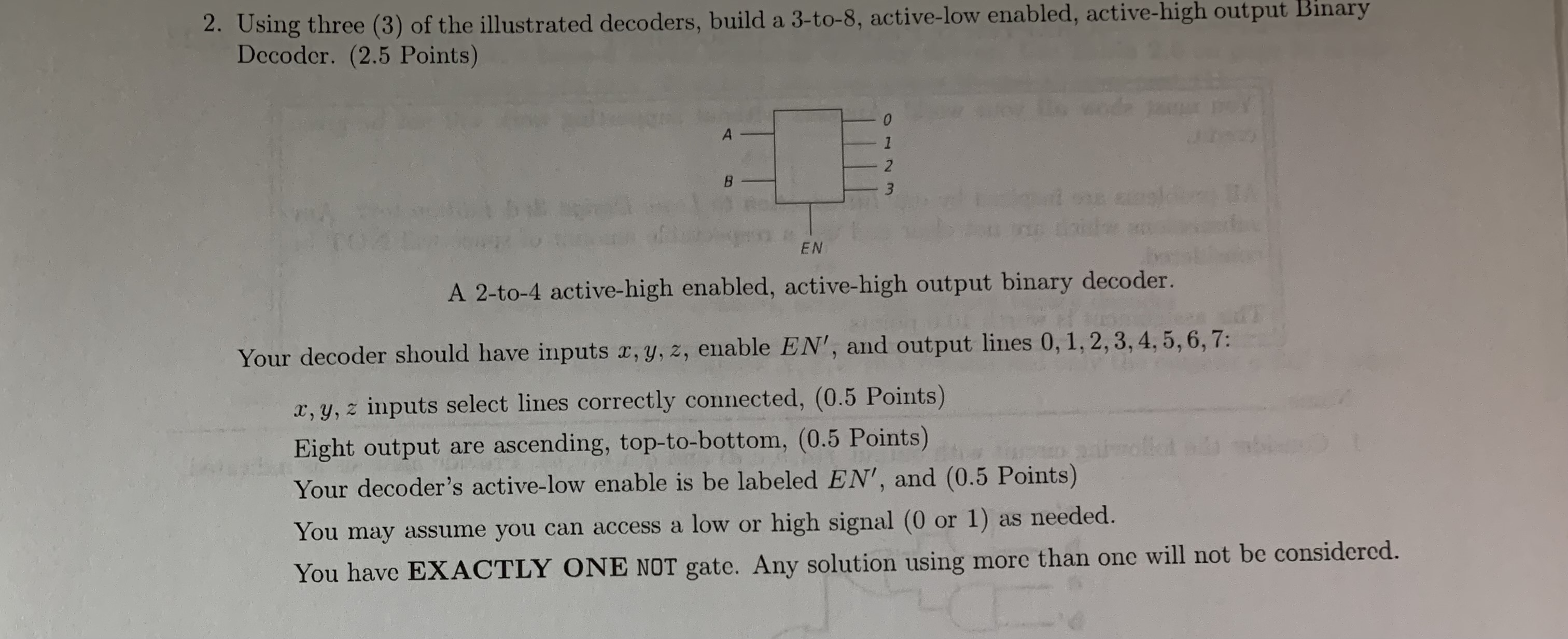 Using three ( 3 ) of the illustrated decoders,