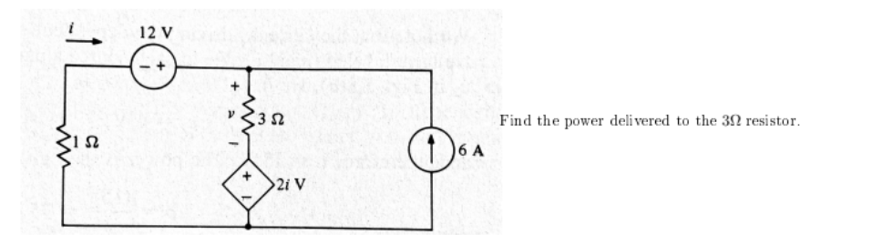Find the power delivered to the 3 \ Omega
