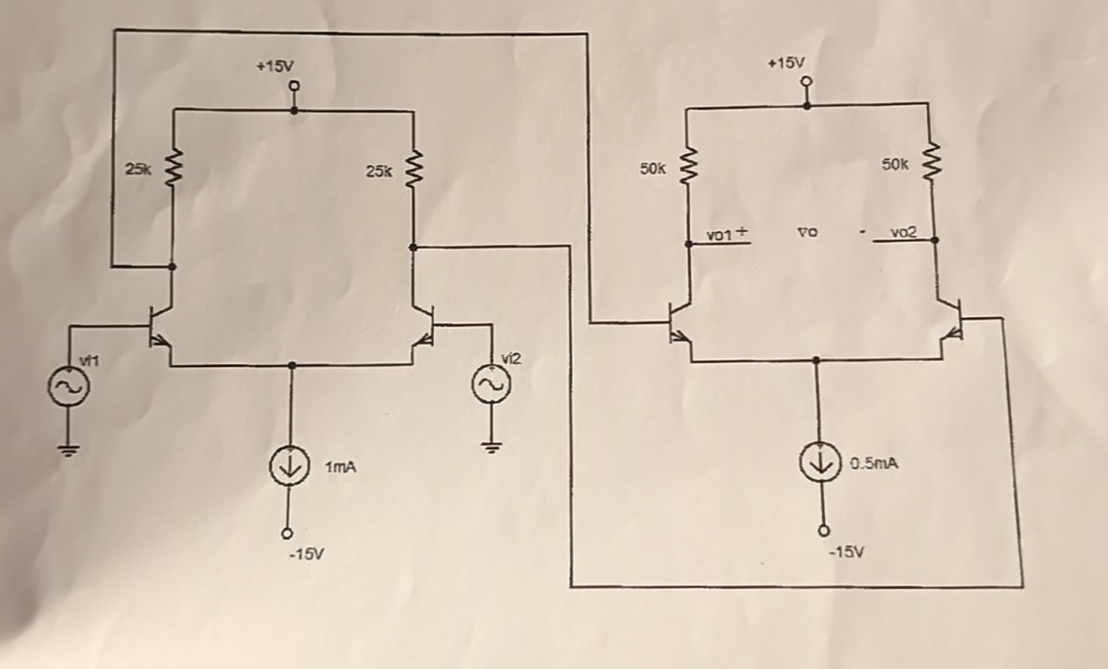 calulate the overall differential gain vo / ( vi