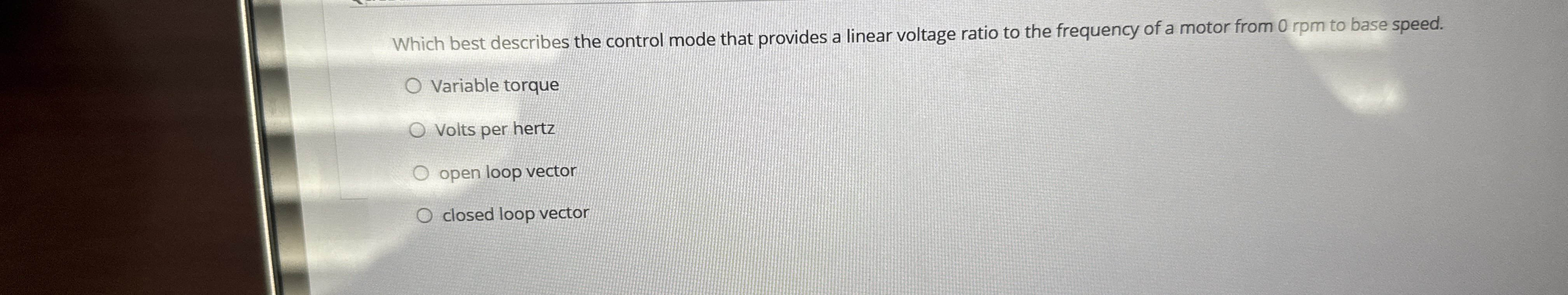 Which best describes the control mode that
