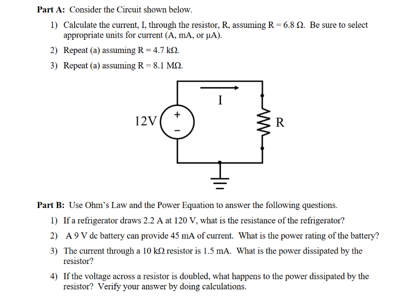 Part A: Consider the Circuit shown below.