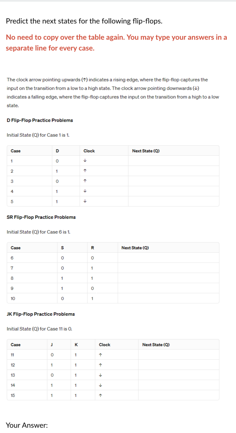 Predict the next states for the following flip -