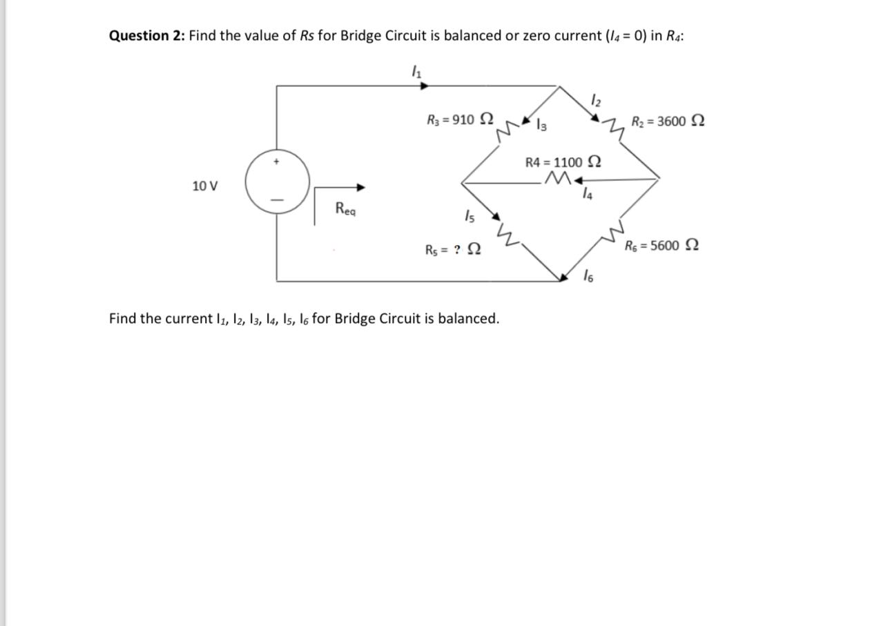 Question 2 : Find the value of R s for Bridge