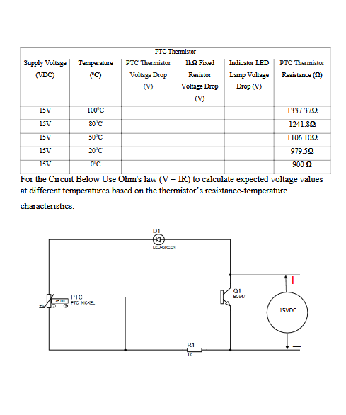 For the Circuit Below Use Ohm's law ( \ ( \