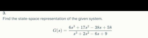 Find the state - space representation of the