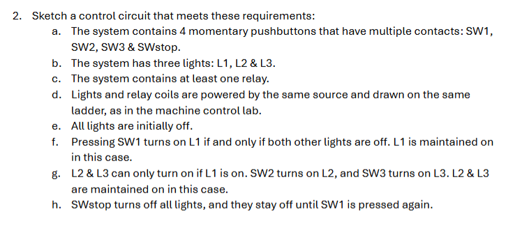 2 . Sketch ( hand sketch please ) a control