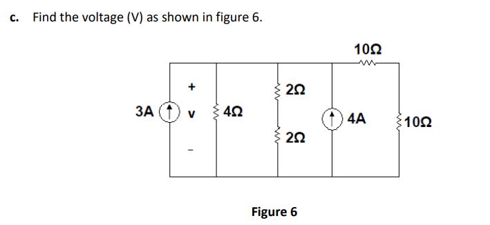 c . Find the voltage \ ( ( \ mathrm { V } ) \ )