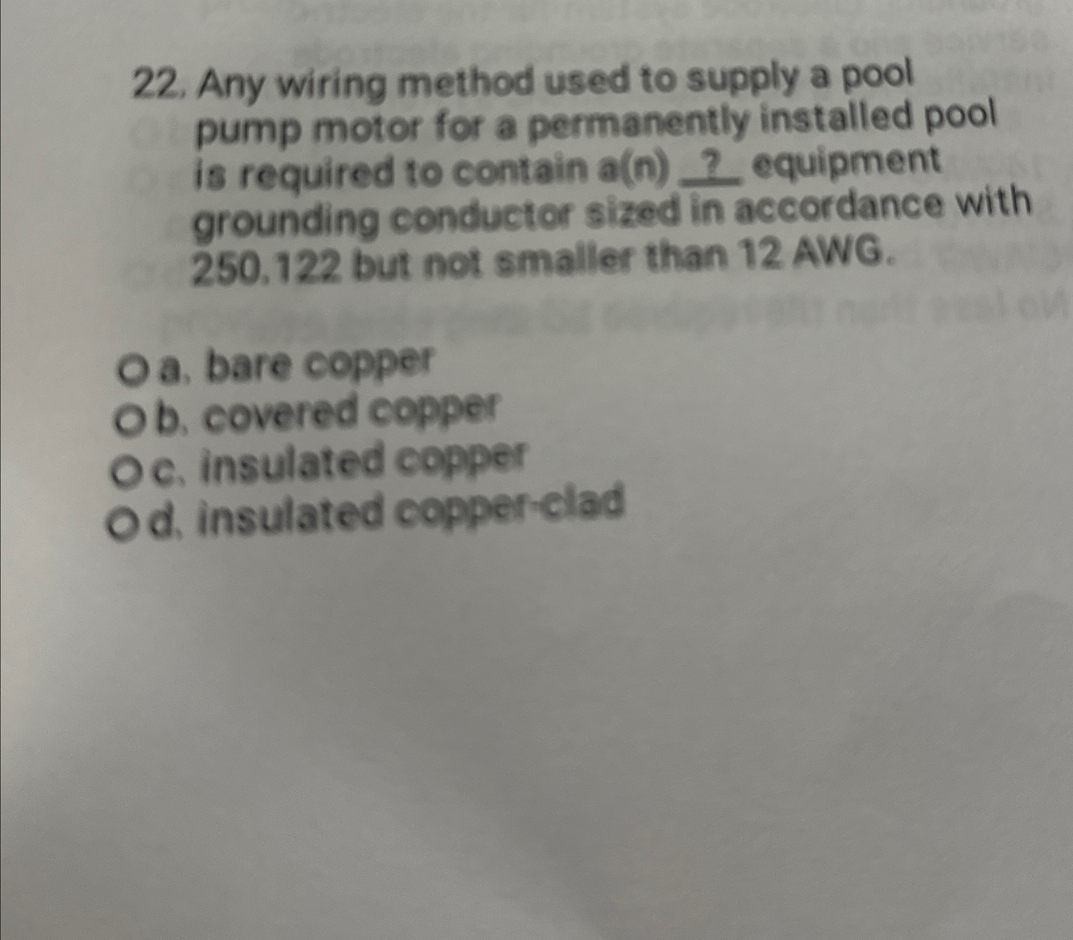 Any wiring method used to supply a pool pump