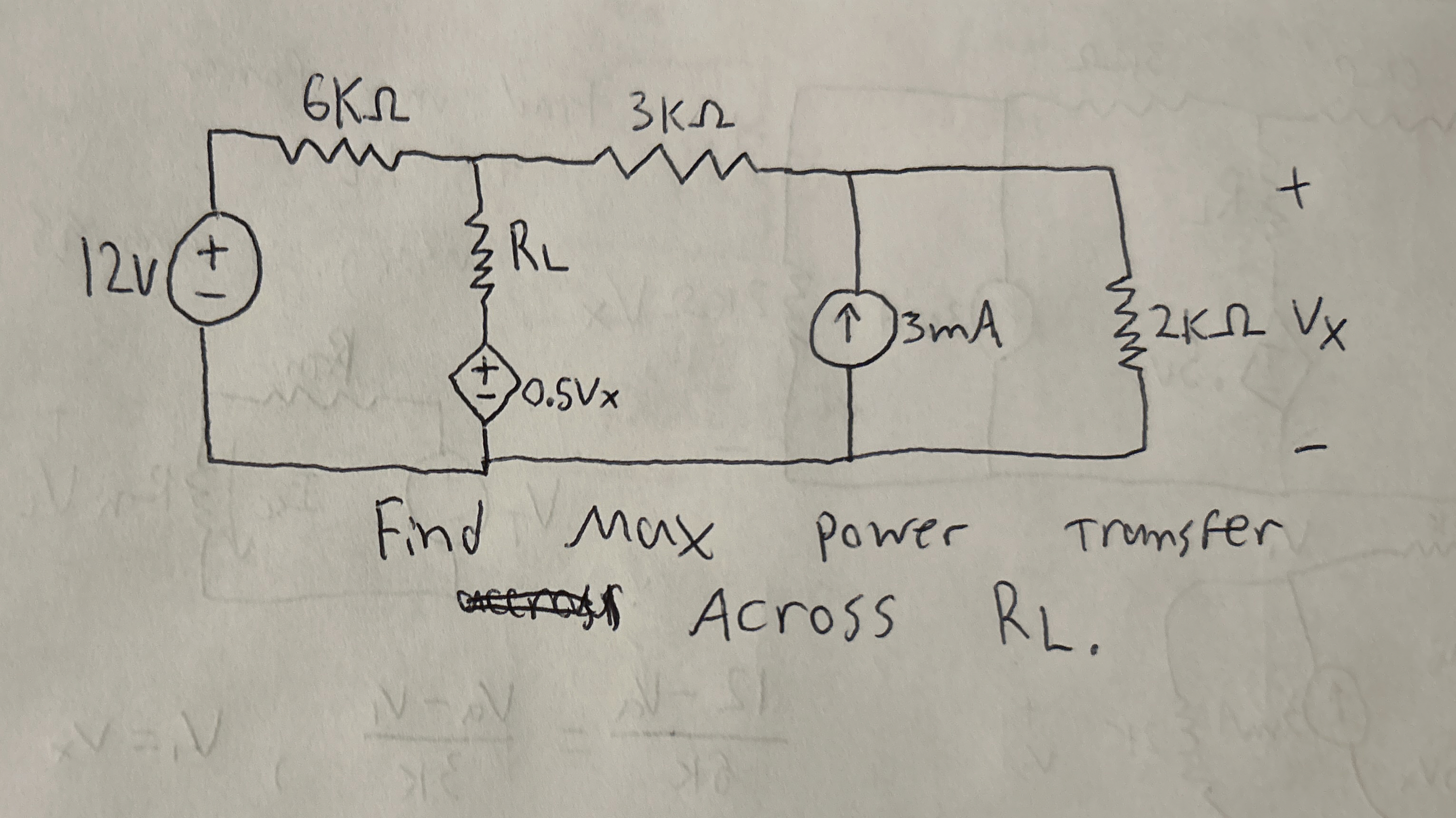 Max power transfer Across R L .