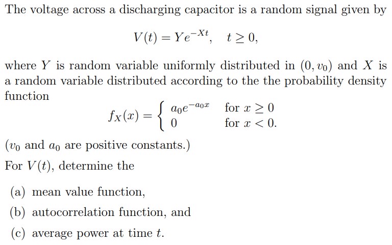 The voltage across a discharging capacitor is a