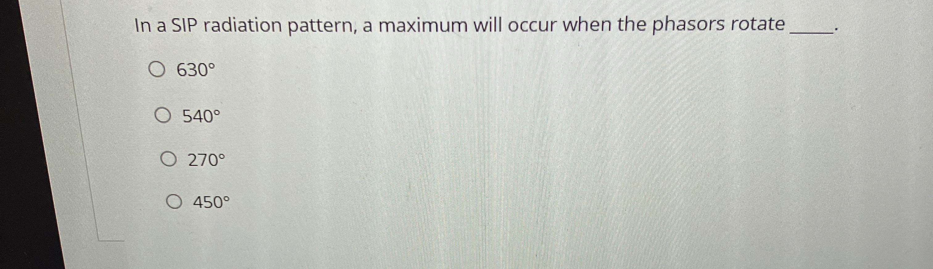 In a SIP radiation pattern, a maximum will occur