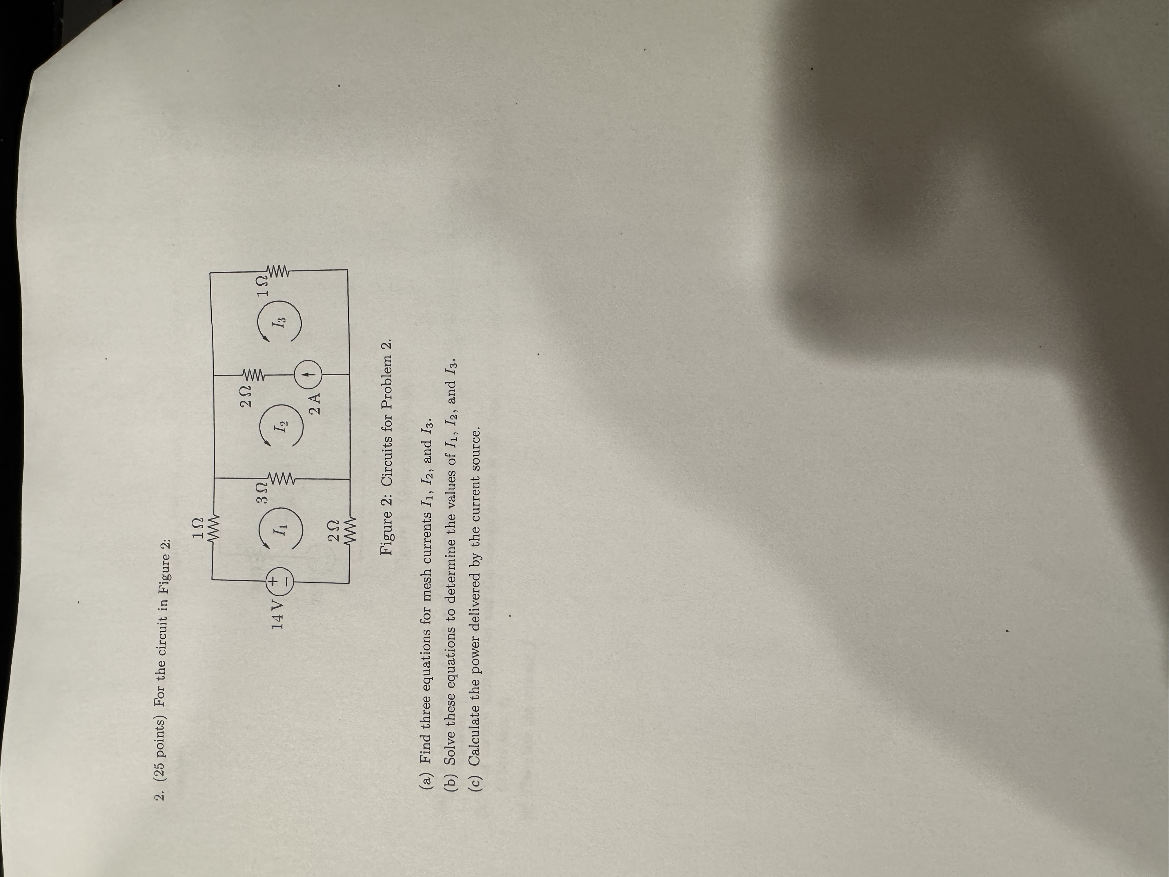 ( 2 5 points ) For the circuit in Figure 2 :